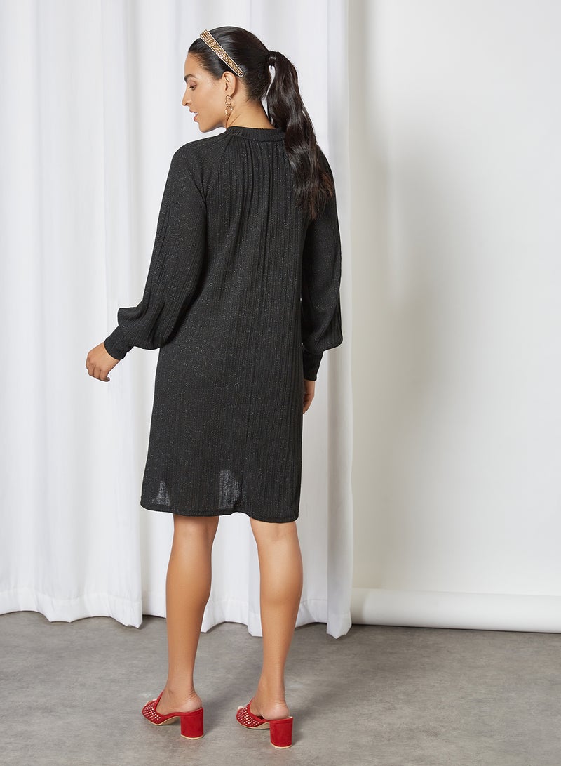 Ribbed Maternity Dress Black