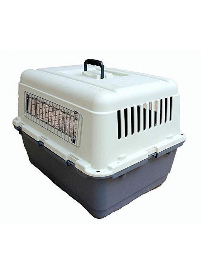 Iata Approved Plastic Flight Cage For Pets, Dog Flight Cage - Blue & White L-28, W-20, H-22 Inch