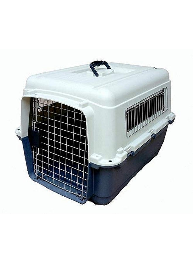 Iata Approved Plastic Flight Cage For Pets, Dog Flight Cage - Blue & White L-28, W-20, H-22 Inch