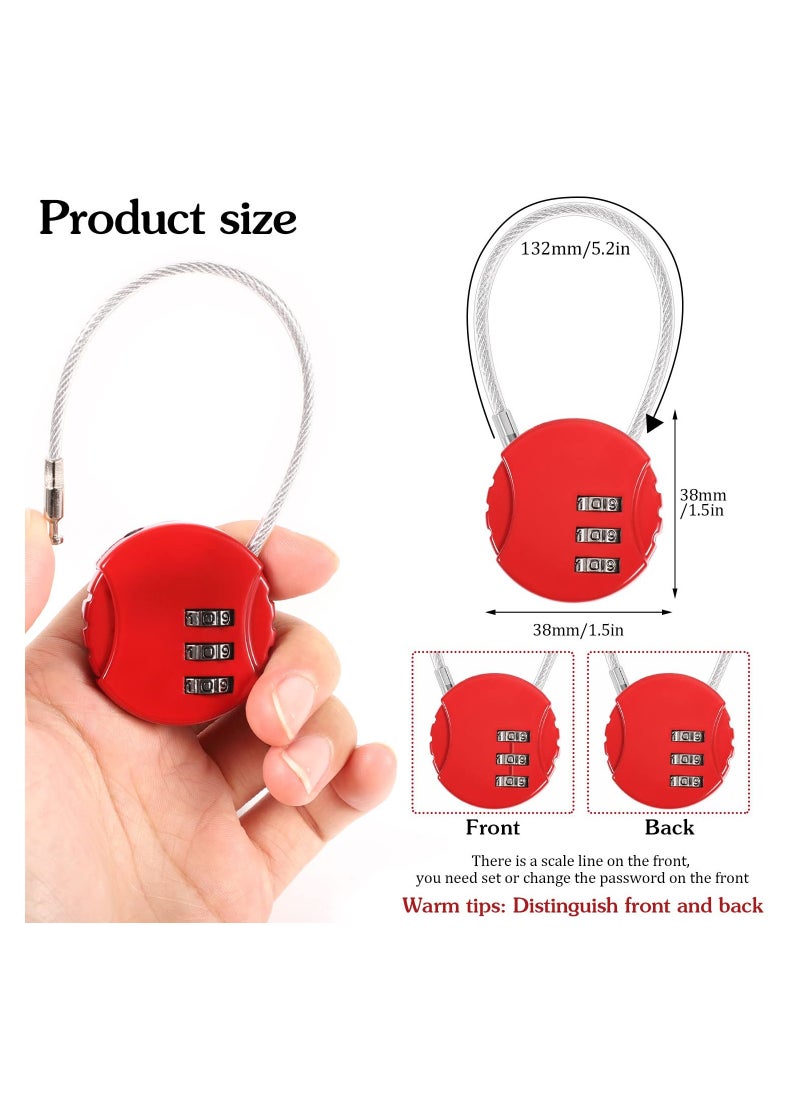 4 Pack Combination Lock 3 Digit Outdoor Safety Waterproof Padlock for School Gym Locker, Sports Locker, Fence, Toolbox, Gate, Case, Hasp Storage, Easy to Set Own Combo (Black, Red, Blue, Silver)