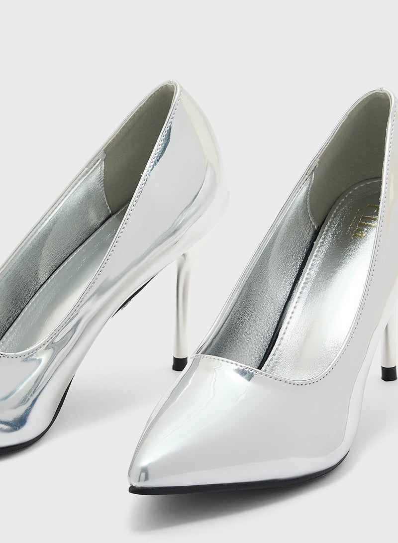 Metallic Pointy Pump