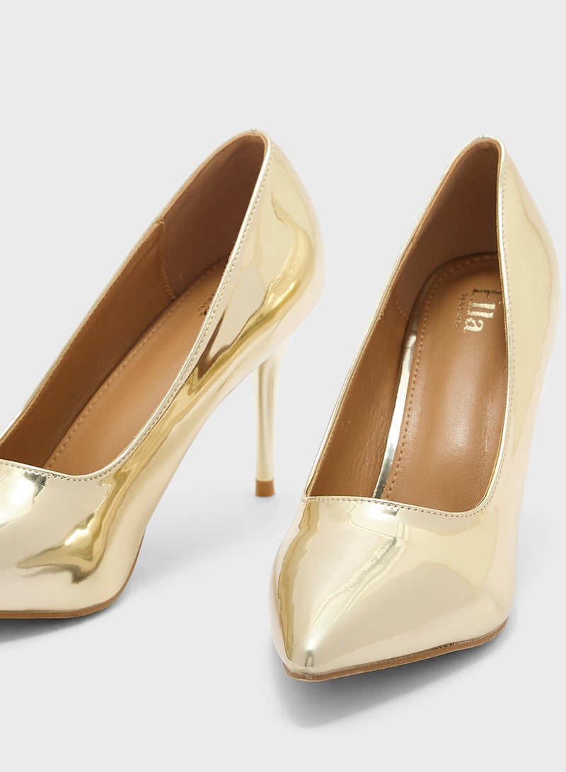 Metallic Pointy Pump