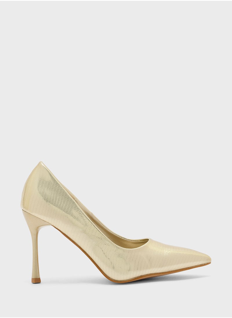 Snake Print Pointy Pump