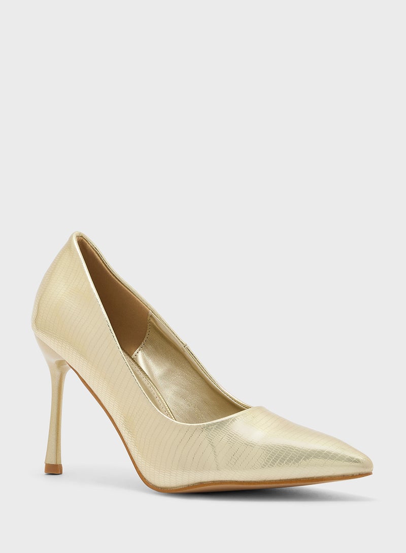 Snake Print Pointy Pump