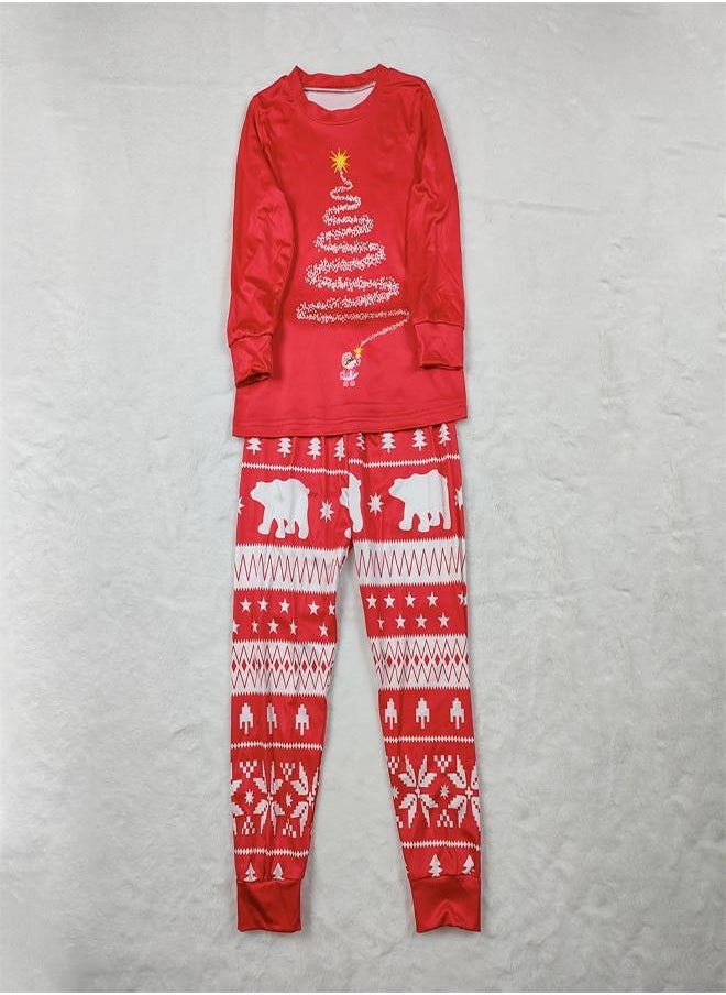 Christmas Tree printed t-shirt with printed pajama set for kids