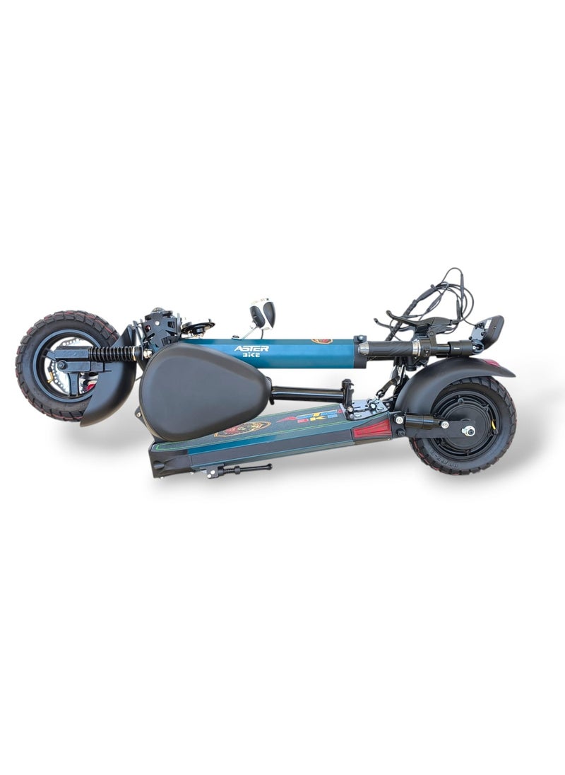 Advanced 48W 13Ah Foldable Electric Scooter with 50km/h Speed, Dual Suspension, Remote Lock and Bluetooth Speaker