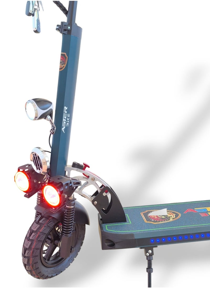 Advanced 48W 13Ah Foldable Electric Scooter with 50km/h Speed, Dual Suspension, Remote Lock and Bluetooth Speaker