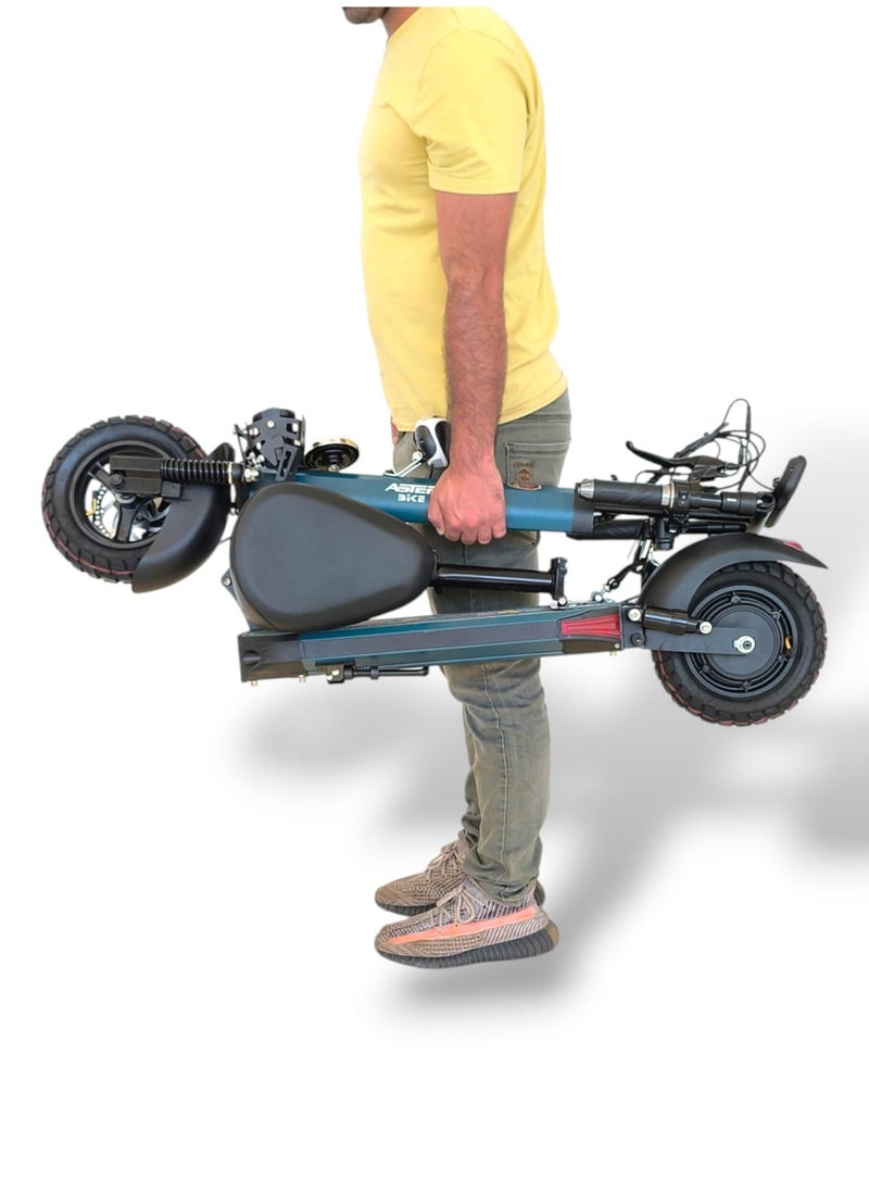 Advanced 48W 13Ah Foldable Electric Scooter with 50km/h Speed, Dual Suspension, Remote Lock and Bluetooth Speaker