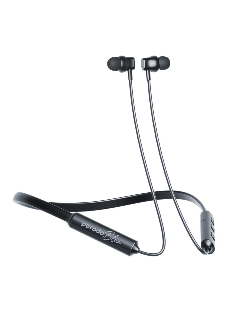 ENC Neckband In-Ear Earphones with Up to 30 Hours of Playtime, 200mAh Battery Capacity, 15m Transmission Distance, Bluetooth Version 5.3 - Black