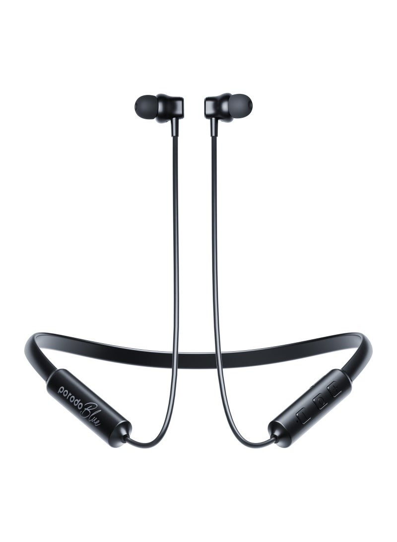 ENC Neckband In-Ear Earphones with Up to 30 Hours of Playtime, 200mAh Battery Capacity, 15m Transmission Distance, Bluetooth Version 5.3 - Black