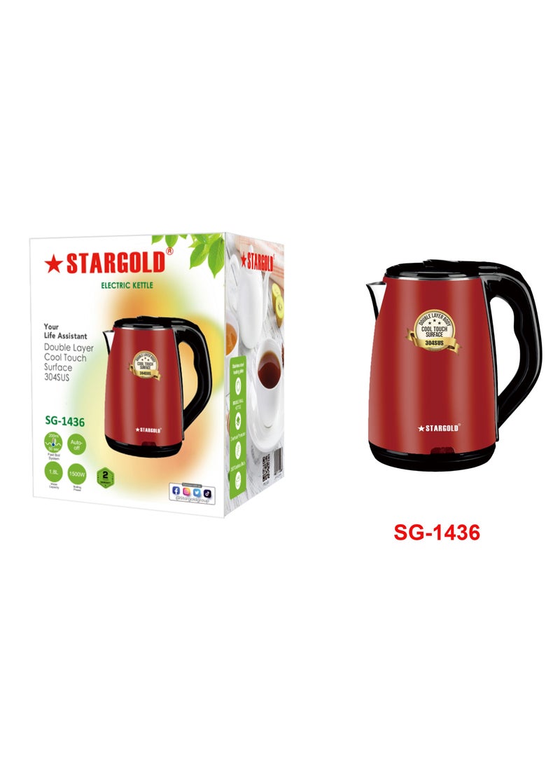 Electric Kettle 1.8 Litre with Auto Turn-Off Kettle 1500W