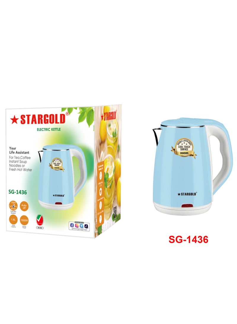 Electric Kettle 1.8 Litre with Auto Turn-Off Kettle 1500W