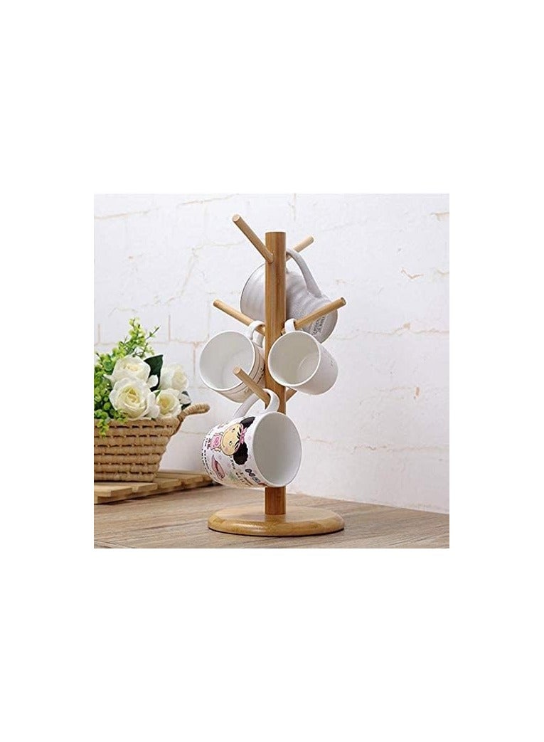 Wooden Mug Cup Tree Holder Stand