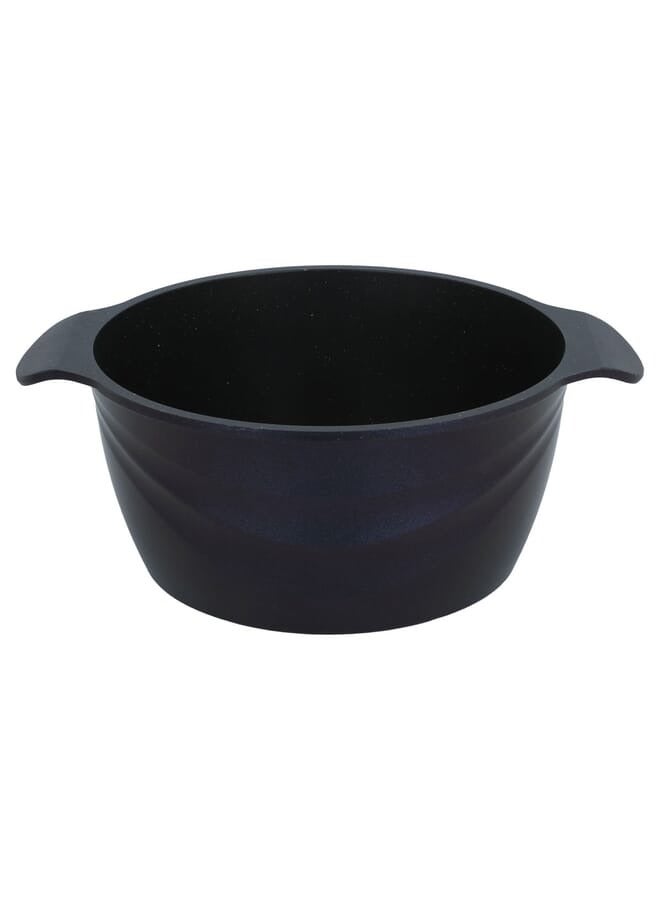 Dark blue granite pot set with glass lid, 10 pieces