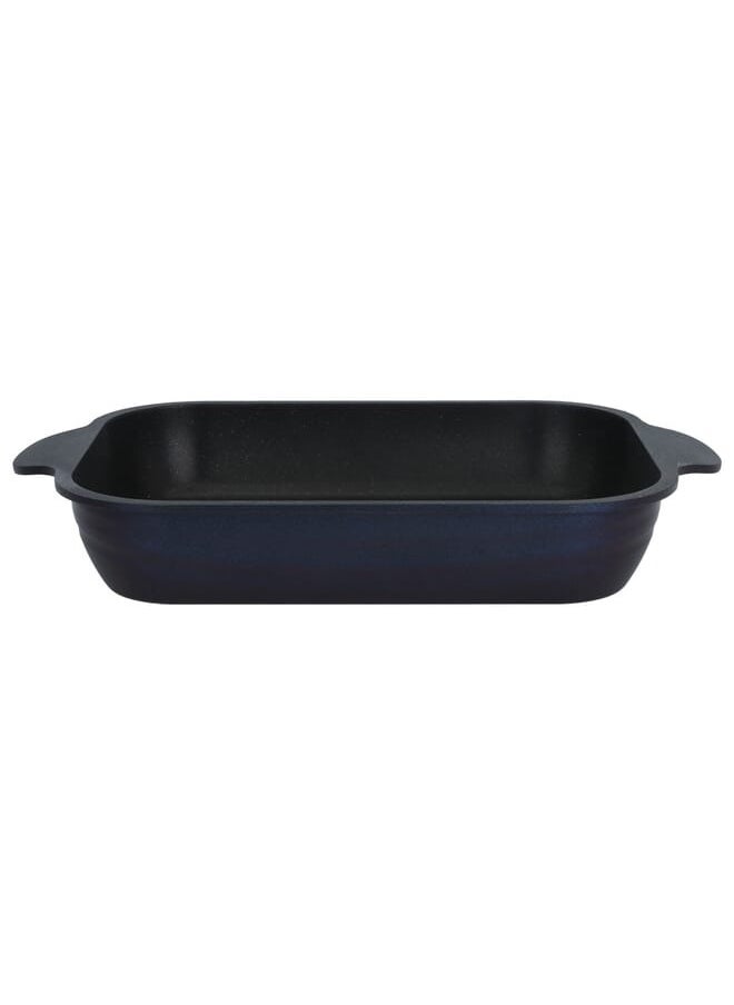 Dark blue granite pot set with glass lid, 10 pieces