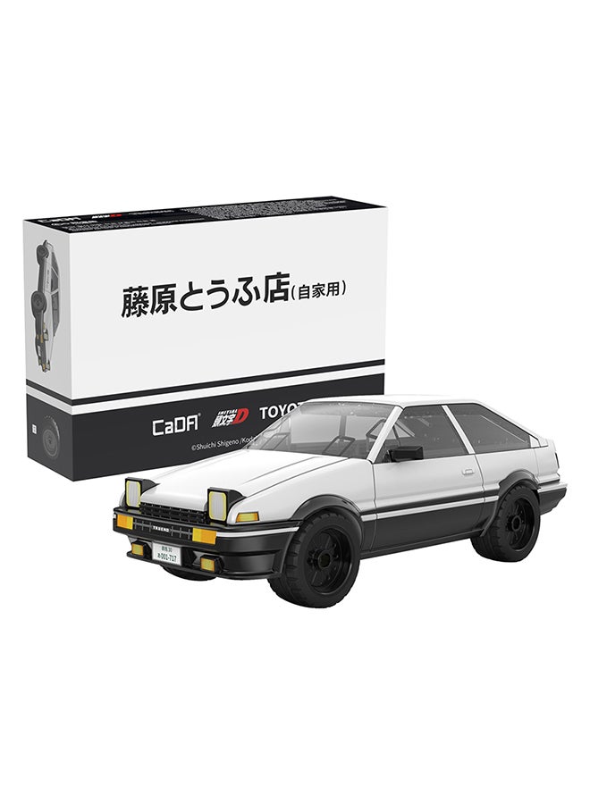 CaDA Toy Building Blocks White Toyota AE86 Trueno Car Officially licensed C55018W 72pcs for +8 Years old