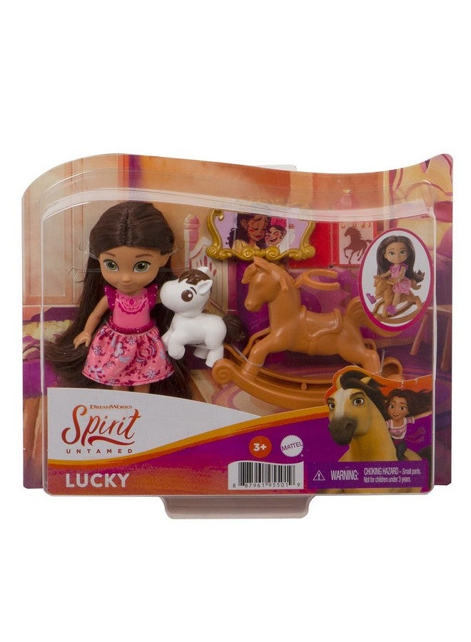 Spirit Untamed Young Lucky Doll (Approx. 4In) 5 Movable Joints & Story Accessories Rocking Horse Small Horse & More Great Gift For Ages 3 Years Old & Up