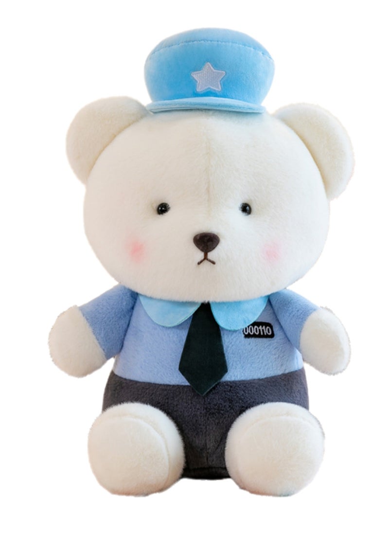 35 CM Cute Cartoon Bear Plush Toy Soft Stuffed Doll For Girls And Boys All Ages Gift（Blue）