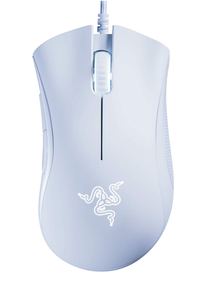 Ergonomic Gaming Mouse with High-Precision Sensor and RGB Lighting - White Color