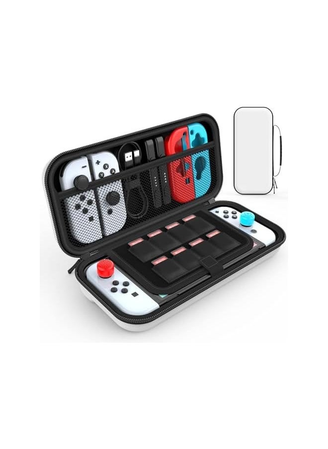 Nintendo Switch Carrying Case Shockproof & Waterproof Hard Shell Nintendo Switch Travel Case for Console Joy-Cons Game Cards Cables etc Fit for Nintendo Switch/OLED/Lite Accessories Black Unisex,Black