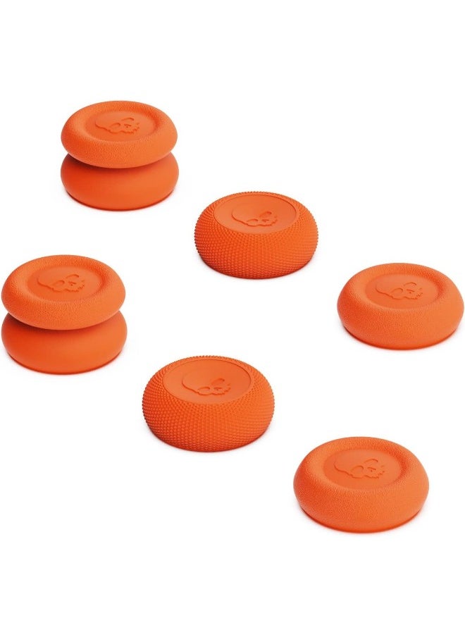 Skin, CQC and FPS Thumb Grip Set Joystick Cap Analog Stick Cap for Nintendo Switch Pro Controller & PS5 / PS4 / Slim/Pro Controller - Candy Orange, 3Pairs(6pcs)