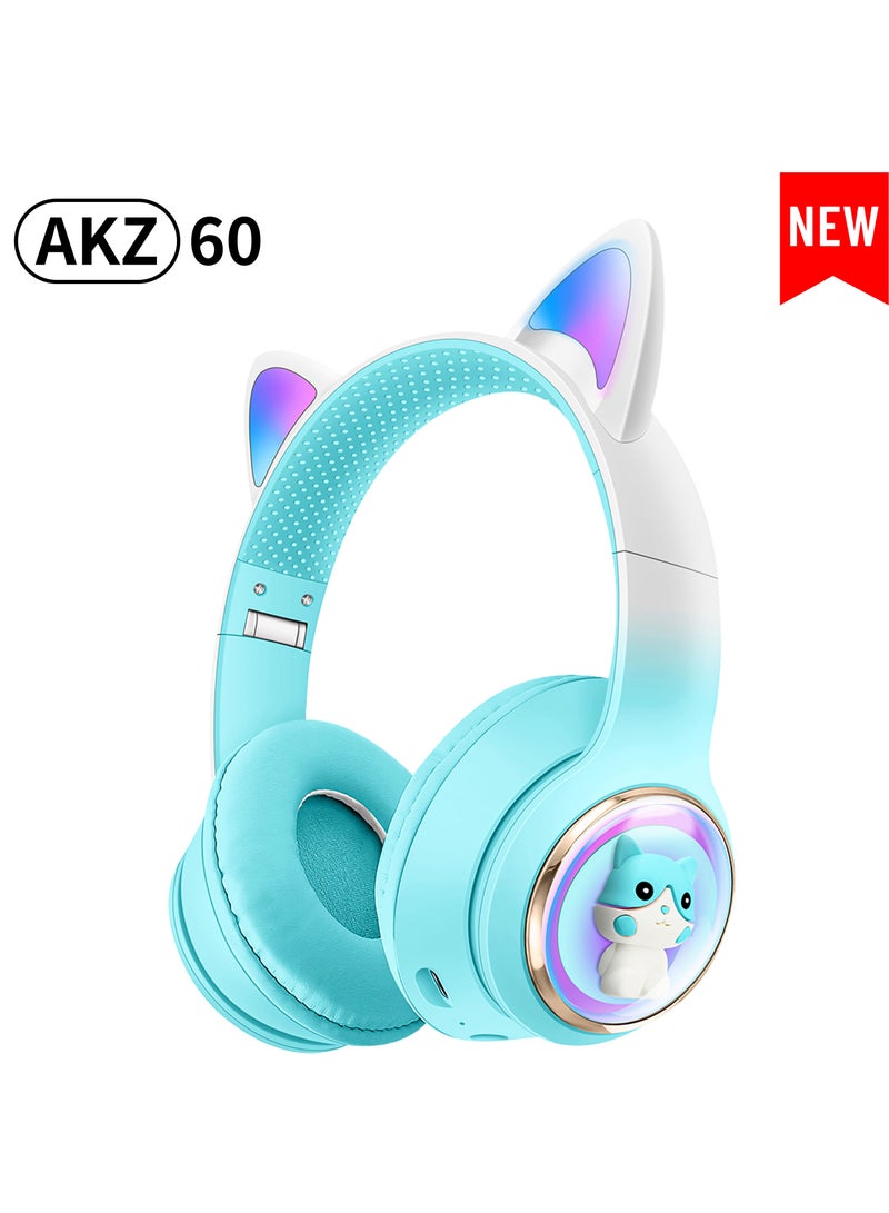 Bluetooth Headset Plus Cat Design Wireless Ears Illuminated Stylish  Over-Ear Headset