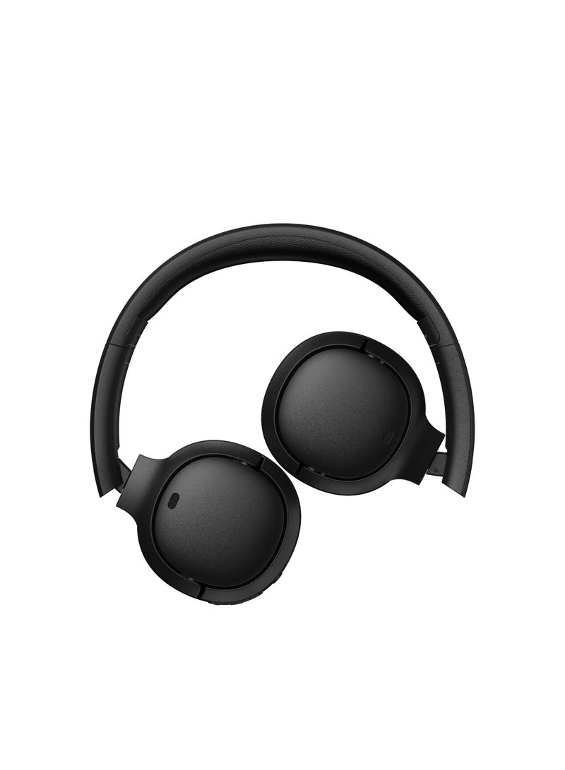 Wireless On-Ear Bluetooth Headphones, Lightweight, Foldable, 40H Playtime, Personalize EQ, Fast Charging Balck