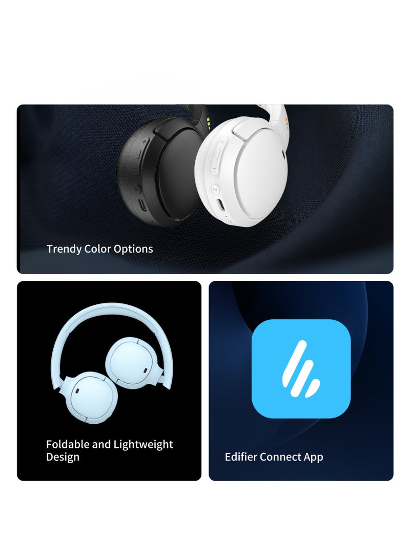 Wireless On-Ear Bluetooth Headphones, Lightweight, Foldable, 40H Playtime, Personalize EQ, Fast Charging Balck