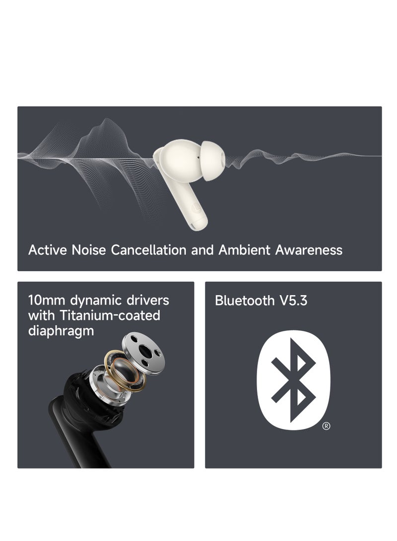 X5 pro Active Noise Cancelling Bluetooth Earbuds, 31H Playtime, AI-Enhanced Calls, Fast Charge, IP55 Waterproof, Powerful bass, Low Latency Game Mode Grey