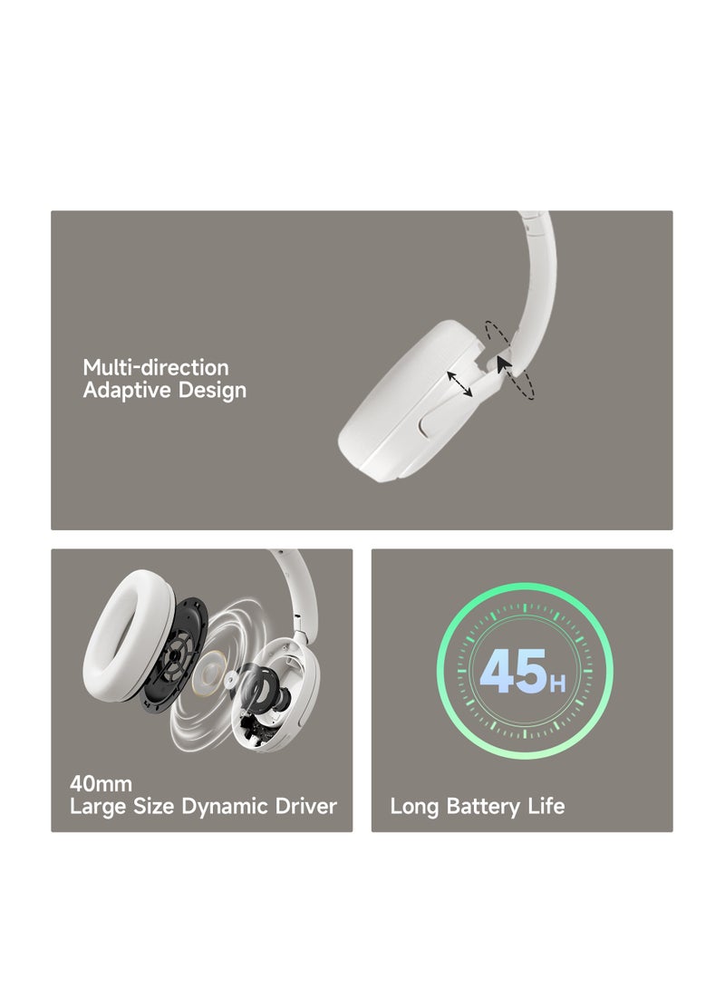 Wireless Over-Ear Bluetooth Headphones – Bluetooth 5.4, Foldable & Lightweight, 45H Battery Life, 40mm Drivers, Low Latency Black