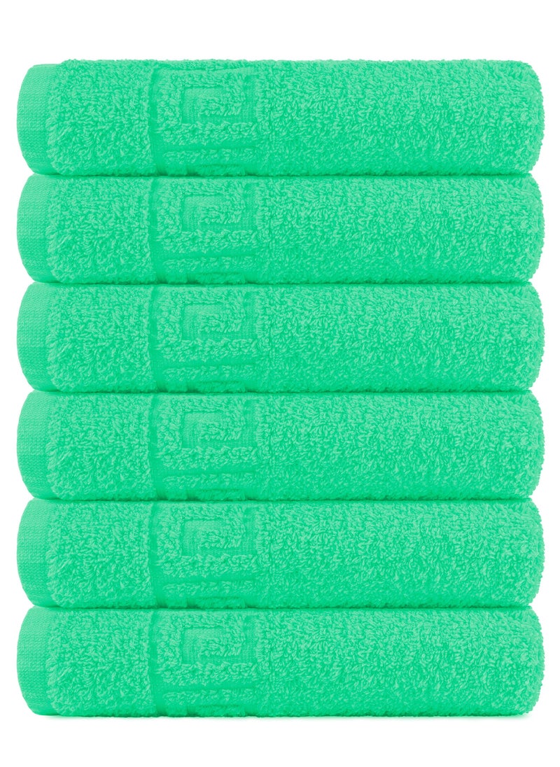 Solid Green 6 set piece 100% Cotton Hand Towel Gym Towel Face Towel