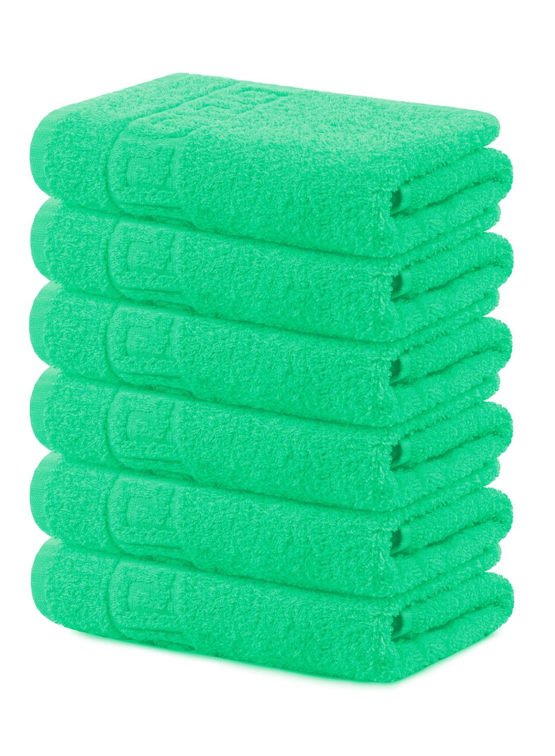 Solid Green 6 set piece 100% Cotton Hand Towel Gym Towel Face Towel