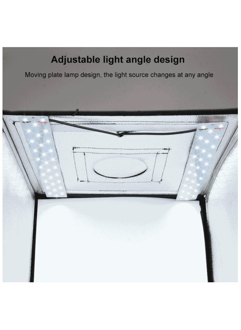 23.6Inch/60cm Photo Studio Light Box Portable Light Tent LED 5500K White Light Dimmable Mini 36W Photography Studio Tent Kit with 6 Removable Backdrop (Black Orange White Green Blue Red)