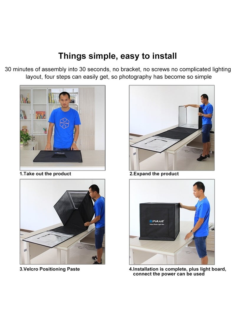 23.6Inch/60cm Photo Studio Light Box Portable Light Tent LED 5500K White Light Dimmable Mini 36W Photography Studio Tent Kit with 6 Removable Backdrop (Black Orange White Green Blue Red)