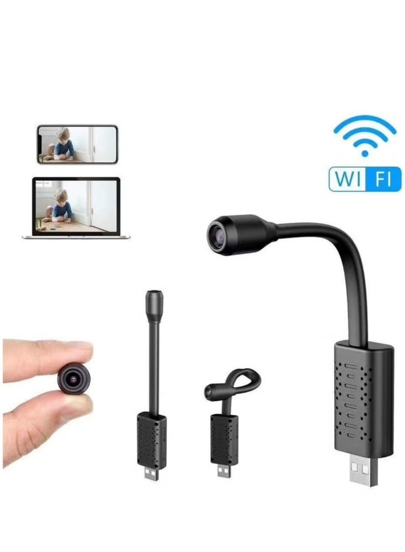 USB Camera Portable Wifi Camera Mini Wireless USB IP Camera Flexible 360 Degree Video Motion Detection Camera (Black) Electronics Small Wireless Camera