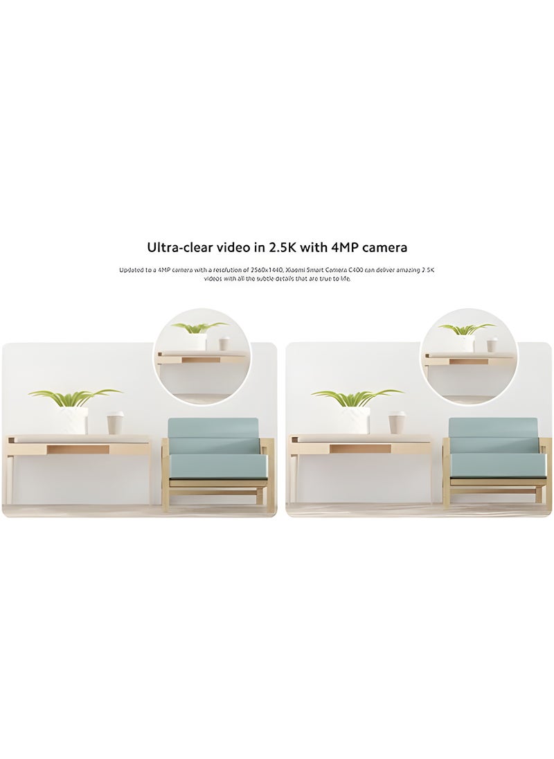 Smart Camera C400 4MP 360° Rotation AI Human Detection 2.4GHz/5GHz Wi-Fi Support Compatible With Alexa Home