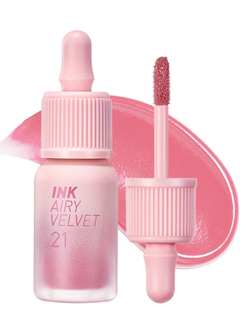 Peripera Ink Airy Velvet Lip Tint, Liquid Lip (0.14 fl oz, 021 FLUFFY PEACH)