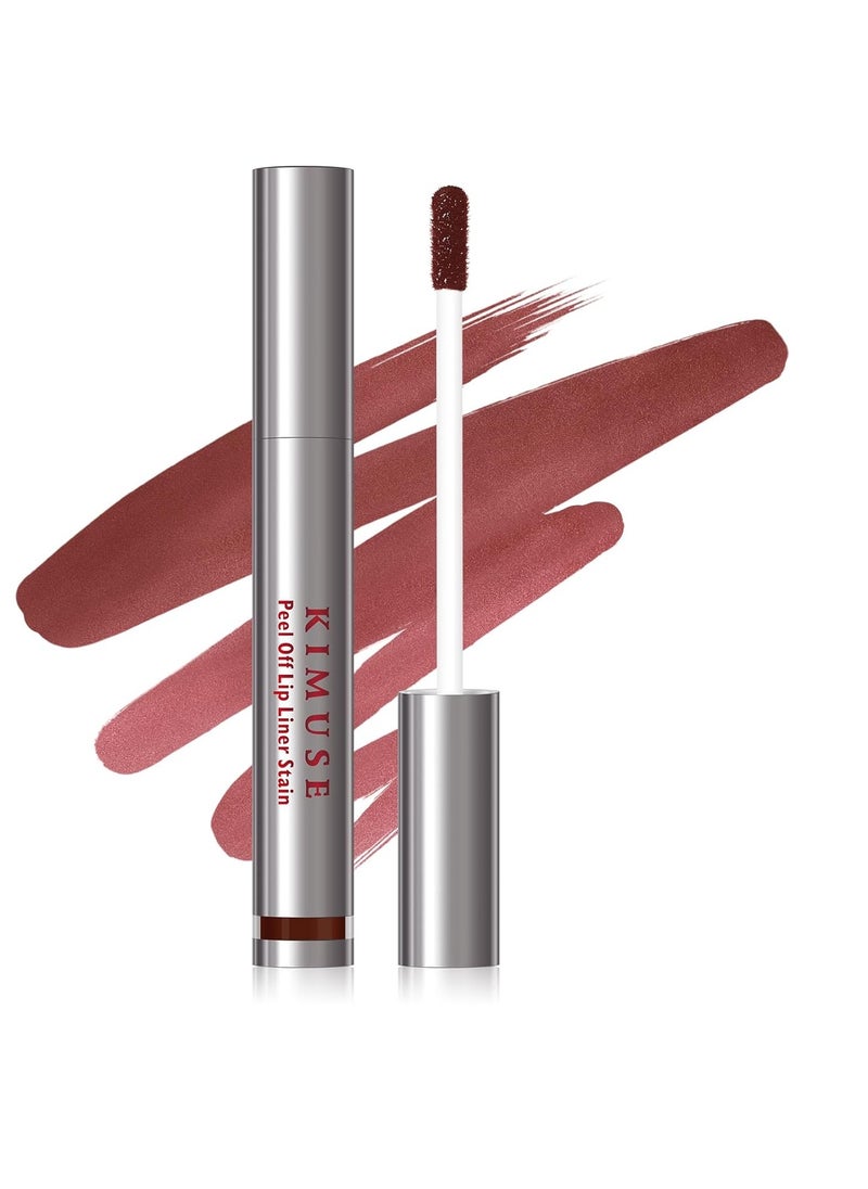 KIMUSE Peel Off Lip Liner Stain, Long Lasting Lip Tint Stain Peel Off, Waterproof, Transfer-Proof, Highly Pigmented Color Peel Off Lip Stain Liner, Matte Finish