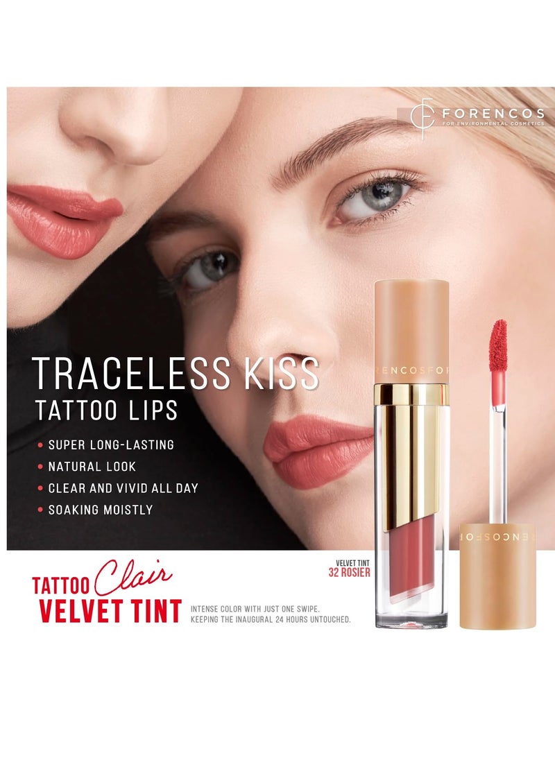 FORENCOS Long Lasting Waterproof Lip Stain Liquid Lipstick, Velvet Matte, Longwear, High Pigmentation, Tattoo Lips, Weightless, Smudge-proof, Non-Sticky, Korean Lip Tint Stain Makeup (32 Rosier)