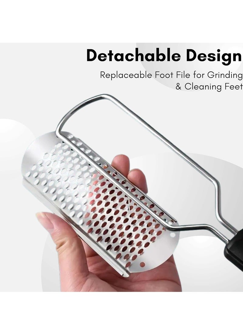 Essentials Pedicure Foot File Callus Remover, Foot Scrubber Removes Hard Skin, Can Be Used On Both Dry And Wet Feet, Foot Rasp (Black)