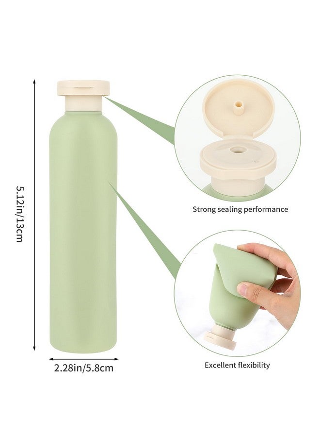 Squeeze Bottles 2 Pack Refillable Plastic Travel Containers Empty Bottles With Disc Top Flip Cap Travel Accessories For Shampoo Creams Lotion Conditioner (Green Blue, 260Ml)