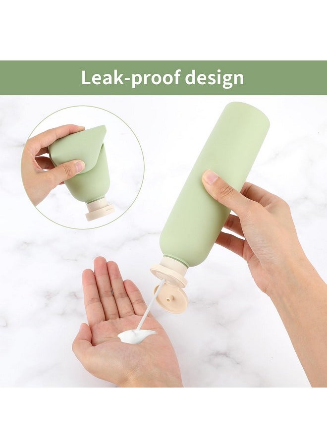 Squeeze Bottles 2 Pack Refillable Plastic Travel Containers Empty Bottles With Disc Top Flip Cap Travel Accessories For Shampoo Creams Lotion Conditioner (Green Blue, 260Ml)