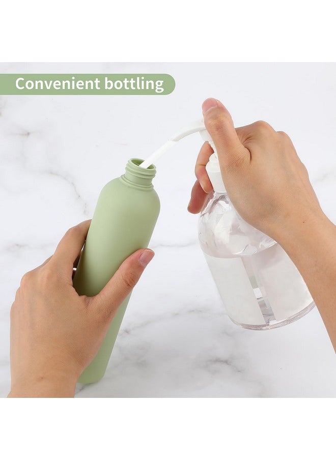 Squeeze Bottles 2 Pack Refillable Plastic Travel Containers Empty Bottles With Disc Top Flip Cap Travel Accessories For Shampoo Creams Lotion Conditioner (Green Blue, 260Ml)