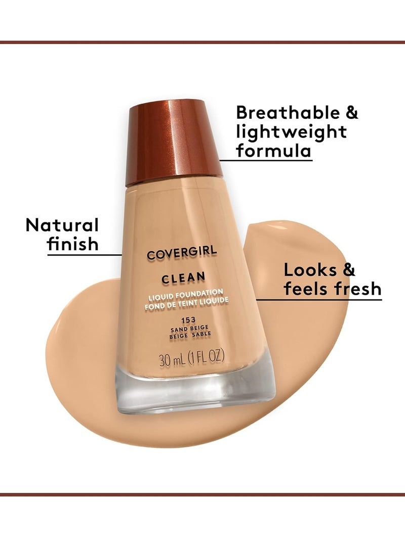 COVERGIRL Clean Makeup Foundation Normal Skin Ivory 105, 1 oz (packaging may vary)