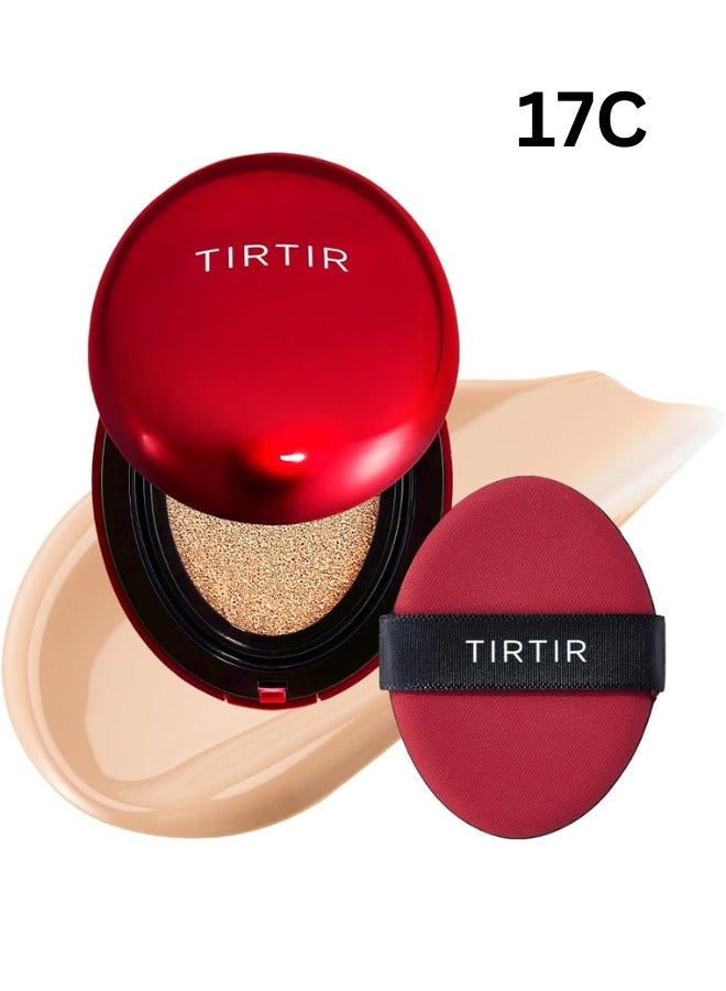 Tirtir Mask Fit Red Cushion (17C Porcelain) Foundation | Japan's No.1 Choice for Glass skin, Long-Lasting, Lightweight, Buildable Coverage, Semi-Matte