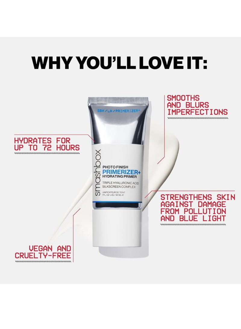 Smashbox Photo Finish Primerizer+ Hydrating Primer|Hyaluronic Acid, Long Lasting, Dewy, Vegan + Cruelty Free