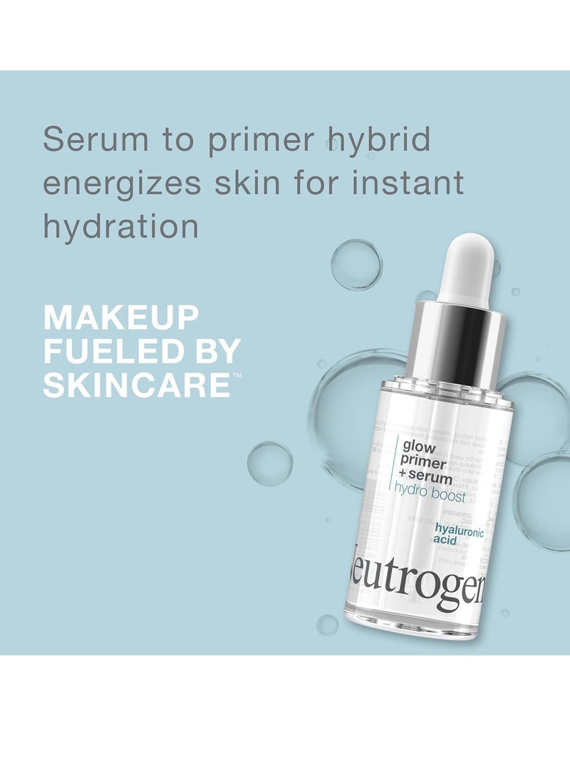 Neutrogena Hydro Boost Glow Booster Primer & Serum, Hydrating & Moisturizing Face Serum-to-Primer Hybrid, Infused with Purified Hyaluronic Acid & Designed to Instantly Hydrate, 1.0 fl. Oz