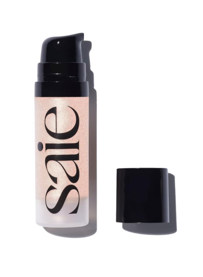 Saie Mini Glowy Super Gel Lightweight Illuminator - Luminizer + Makeup Primer for Glowing Skin - Enriched with Vitamin C + Hydrating Squalane Oil - Wear Alone or Under Makeup - Roseglow (0.5 oz)