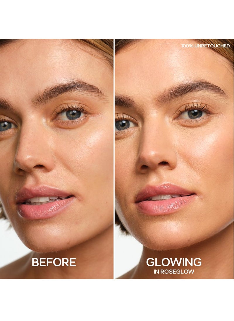 Saie Mini Glowy Super Gel Lightweight Illuminator - Luminizer + Makeup Primer for Glowing Skin - Enriched with Vitamin C + Hydrating Squalane Oil - Wear Alone or Under Makeup - Roseglow (0.5 oz)