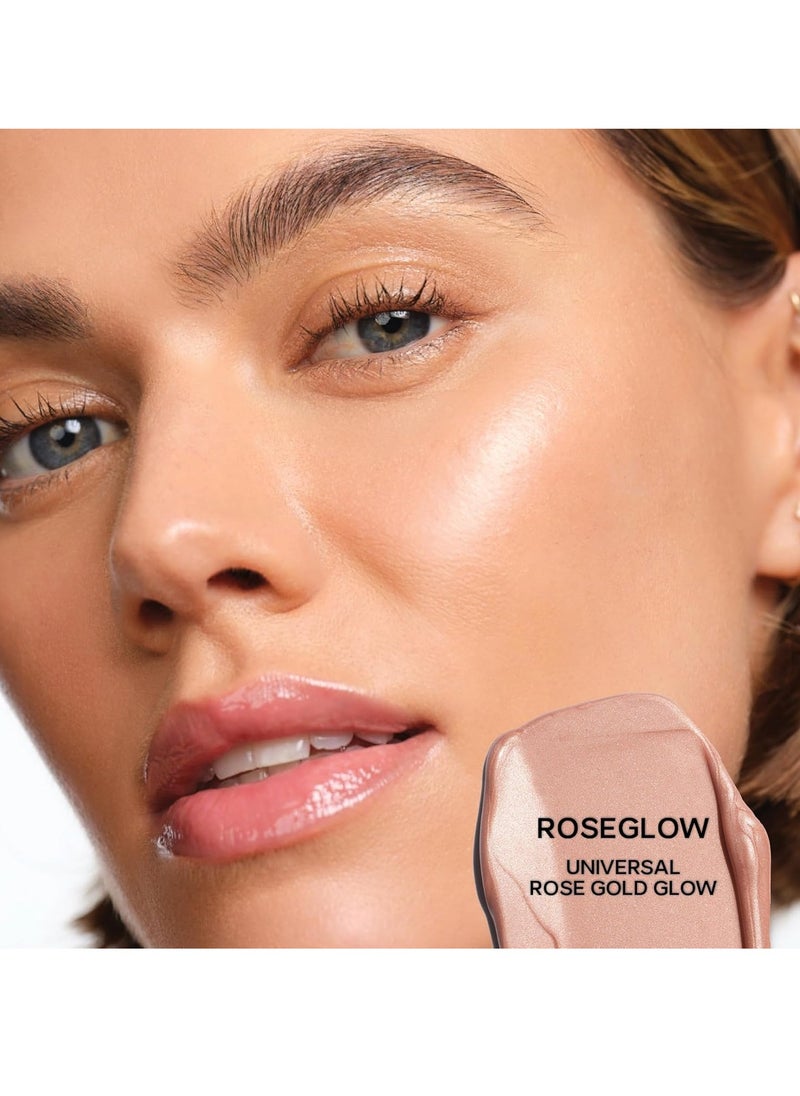 Saie Mini Glowy Super Gel Lightweight Illuminator - Luminizer + Makeup Primer for Glowing Skin - Enriched with Vitamin C + Hydrating Squalane Oil - Wear Alone or Under Makeup - Roseglow (0.5 oz)